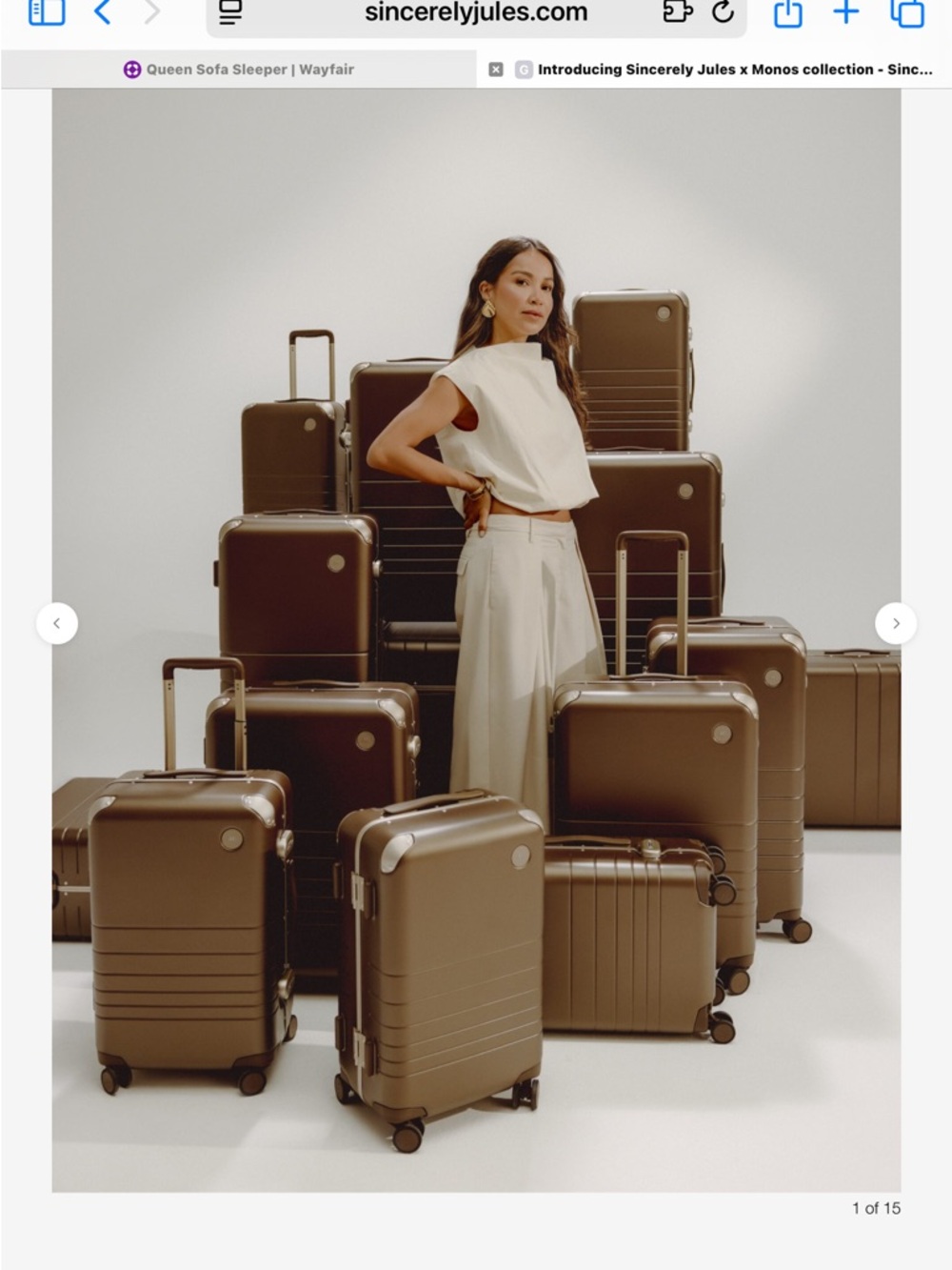 Monos Limited Edition Adobe Brown Large Check In Luggage- Sincerely Jules